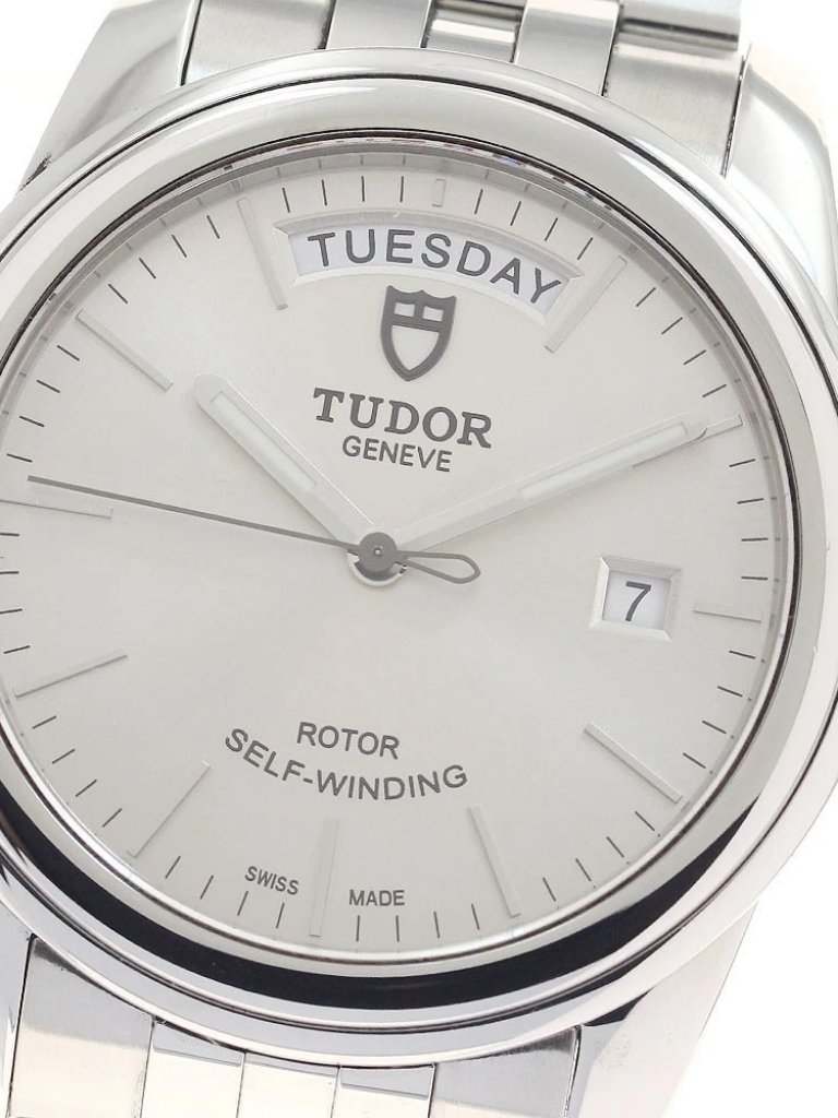 Tudor Glamor Date Day 56000 Silver Dial Automatic Mens Watch952764